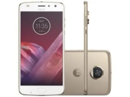 Saindo por R$ 1584: Magazine Luiza - Smartphone Motorola Moto Z2 Play 64GB Ouro - Dual Chip 4G Câm. 12MP + Selfie 5MP Tela 5.5 | Pelando