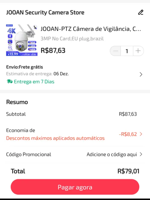 Imagem na descrição da promoção