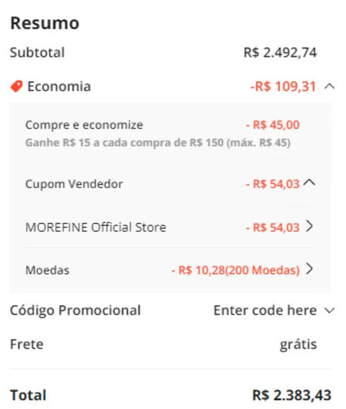 Imagem na descrição da promoção