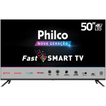 Smart TV Philco 50" PTV50G70SBLSG Ultra HD 4K Tela Infinita Quadcore e App Store [R$2185]