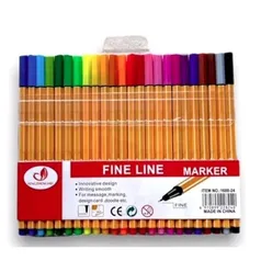 Canetas Coloridas Ponta Fina Fineliner 0.4mm Kit Com 24 Cores