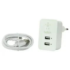 Carregador Branco Belkin Duplo USB Lightning 5 / 6 / 7 10w 2