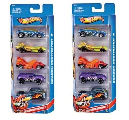 [2 Un. - R$20 Cashback] Conjunto Carrinhos Hot Wheels C/5 - Sortido