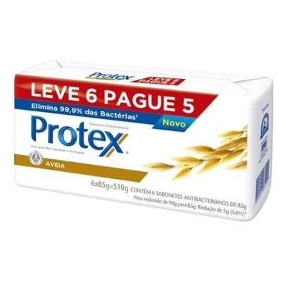 Kit Sabonete Antibacteriano Protex aveia, barra, 6 unidades com 85g cada