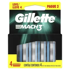 Carga para Aparelho de Barbear Gillette Mach3 - 4 unidades