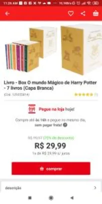 Box Harry Potter capa branca por R$27