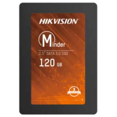 SSD Hikvision Minder, 120GB, Sata III, Leitura 460MBs e Gravação 360MBs, HS-SSD-Minder(S)/120G