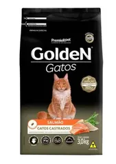 Ração Golden Gatos Castrados Salmão -  3 Kg - Premier