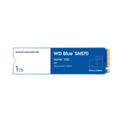 SSD WD Blue SN570 NVMe M.2, 1TB,  PCIe Gen3 x4, NVMe v1.4, Leitura 3500MBs e Gravação 3000MBs, WDS100T3B0C