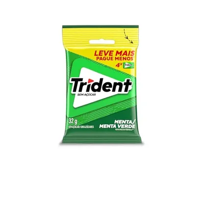 [+ por - R$5,18] Pack Goma de Mascar Menta Trident Pacote 32g 4 Unidades