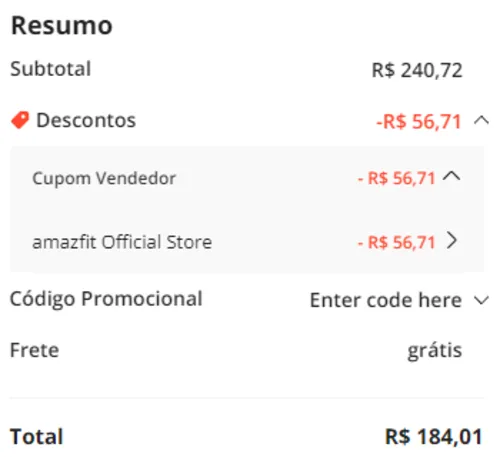 Imagem na descrição da promoção