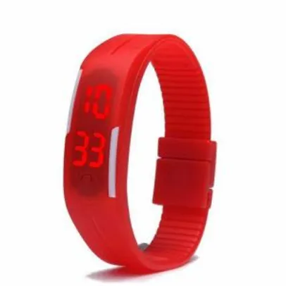 Relógio Led Digital Touch Sport Pulseira Silicone - Vermelho - R$ 10,00