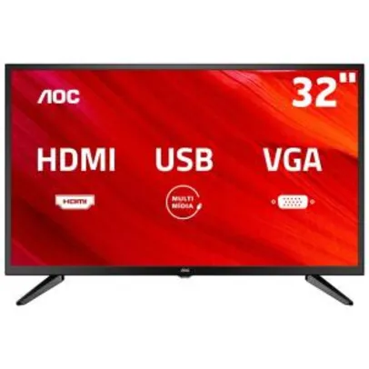 TV LED 32" AOC HD LE32M1475 com Conversor Digital Integrado | R$759