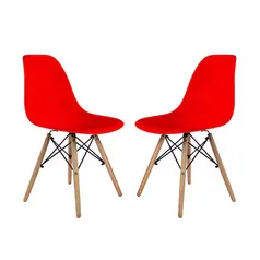 Conjunto 2 Cadeiras Eames Prizi River - Vermelha