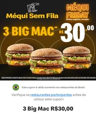 [APP] 3 BIG MAC POR 30,00 R$ 