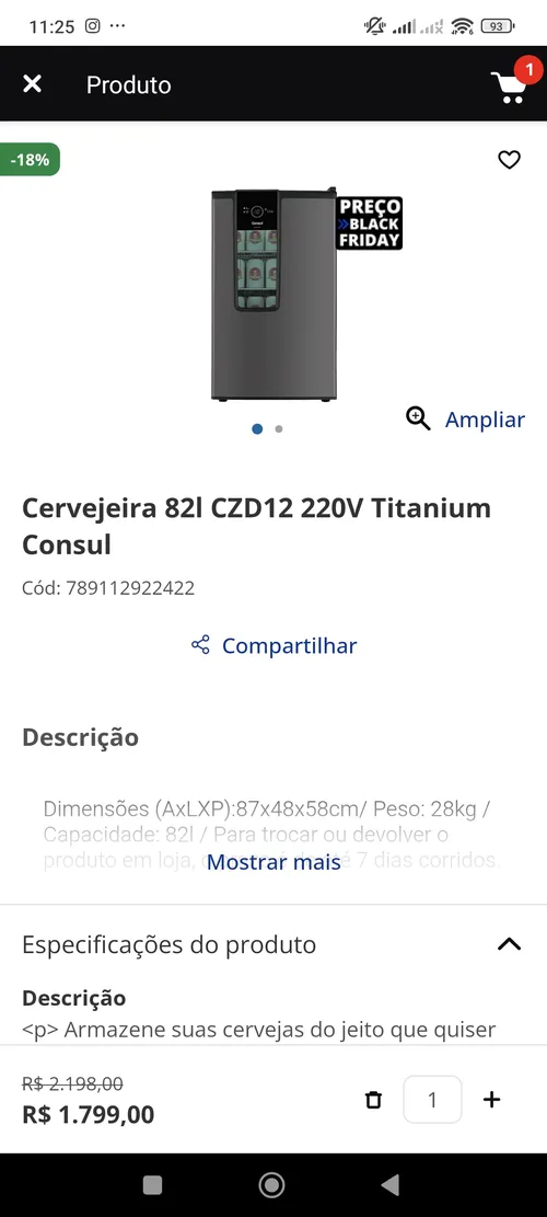 Imagem na descrição da promoção