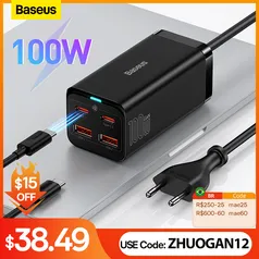 Carregador Baseus 100W Tipo C / Tipo A + Cabo 100W