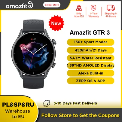 SmartWatch Amazfit Gtr 3 Alexa Built-in Health Monitoring 1.39 Amoled