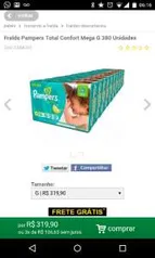 (Ricardo Eletro) Fralda Pampers Total Confort Mega G por R$ 298