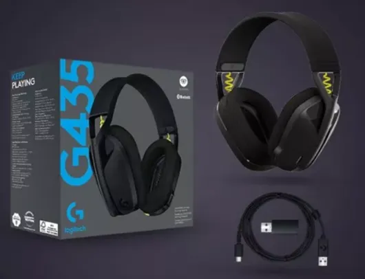 Headset Sem Fio Logitech G435 - Preto