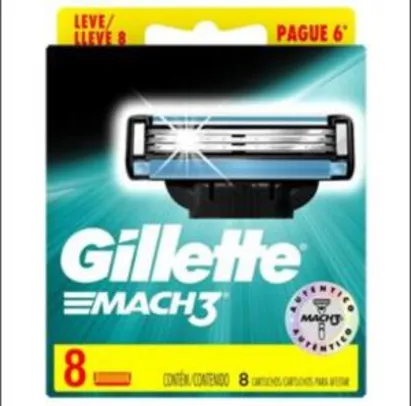 Carga para Aparelho de Barbear Gillette Mach3 - 8 Unidades | R$40