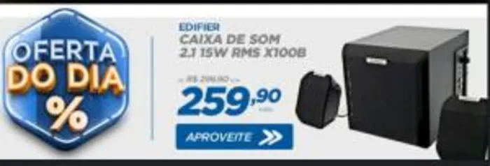 Caixa de som Edifier 2.1 15W RMS X100B - Black