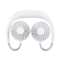 Ventilador Mini Portatil USB Branco Pendurar Pescoço Bateria Lazer Esportes Branco