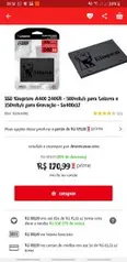 SSD Kingston A400 240GB - R$151