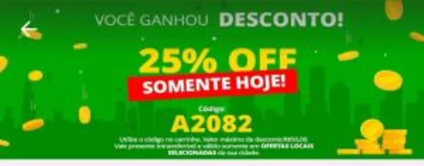 25% de desconto Groupon