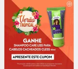 GANHE UM SHAMPOO CARE LISS PARA CABELOS CACHEADOS CLESS 60ML