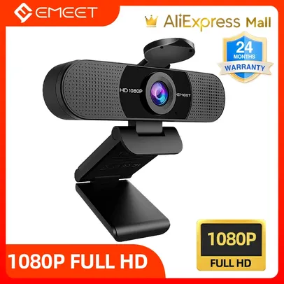 [ Taxa Inclusa ] Webcam Emeet C960 1080P FullHD Com Microfone, Streaming USB, Webcam Full HD para Zoom, PC, Desktop, Laptop, Reunião de Vídeo, 1080P