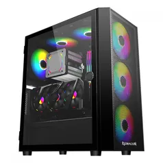 Gabinete Gamer Redragon Skyfire, Mid Tower, Vidro Temperado, Black, Sem Fonte, Sem Fan, GC-XA211