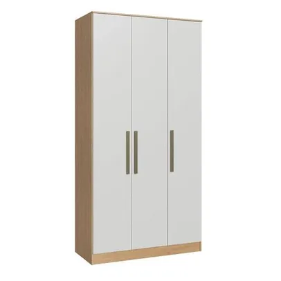 Guarda Roupa 3 Portas 2 Gavetas Wood Móveis Castro Angelin/Blanc