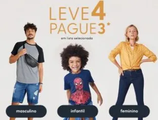 Leve 4 e Pague 3 em listas selecionadas na C&A