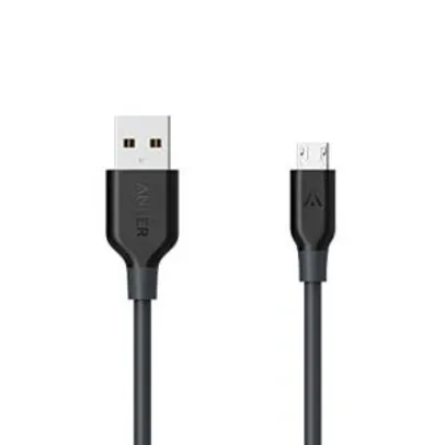 [PRIME] Cabo Micro USB, Anker Powerline, 1.8m, Cinza - R$25