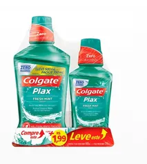 Kit Enxaguante Bucal Colgate Plax Fresh Mint 500ml + 250ml | R$14