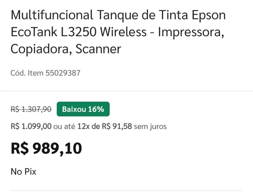 Imagem na descrição da promoção