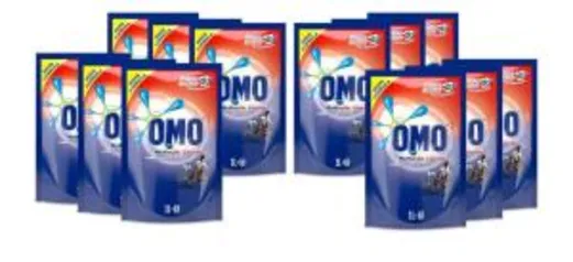 Kit com 12 Sabões Líquidos Omo Multiação (Refil 1L cada) por R$ 72