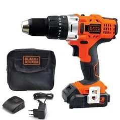 Furadeira e parafusadeira sem fio com impacto Black&Decker - R$249,90