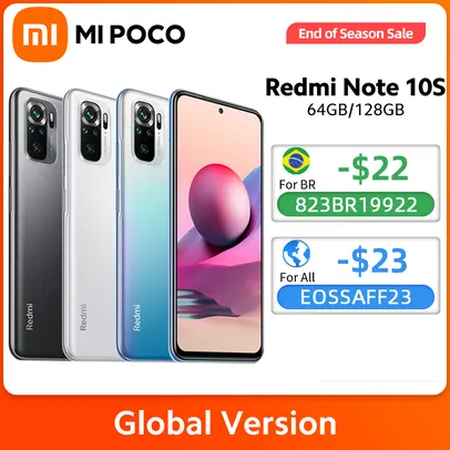 Smartphone Global Version Xiaomi Redmi Note 10S 6GB 64GB/128GB 