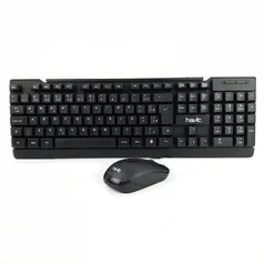 Kit Havit KB272CM Teclado ABNT2 e Mouse 1000DPI COM FIO Preto