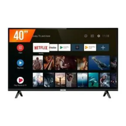 Smart TV LED 40" Android TCL 40s6500 Full HD Wi-Fi Bluetooth 1 USB 2 HDMI, Controle com Google Assistant | R$1.198