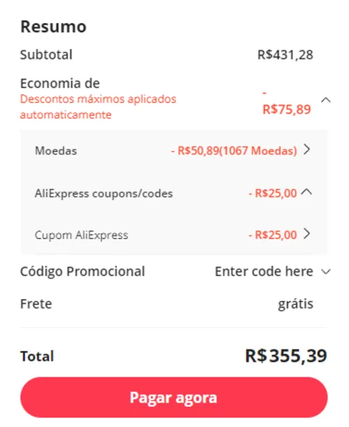 Imagem na descrição da promoção