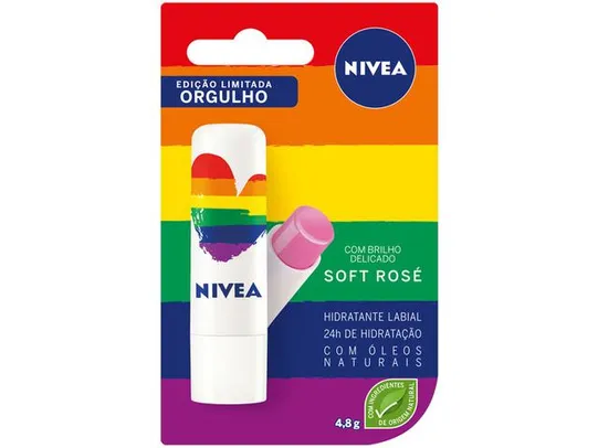 Hidratante Labial Nivea Orgulho Soft Rosé 4,8g | R$10
