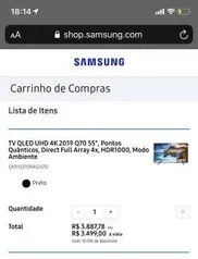 TV QLED Samsung 55Q70 - R$3.499