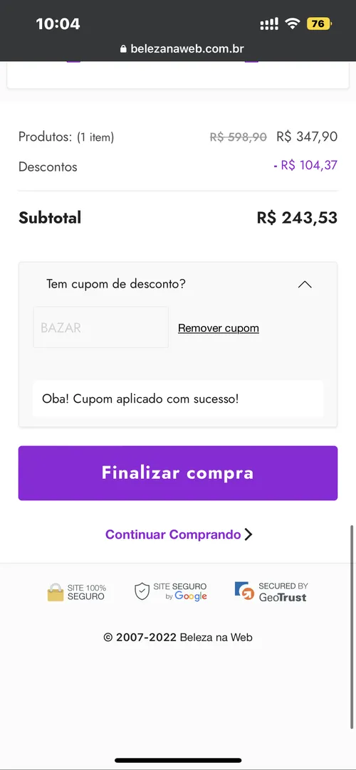 Imagem na descrição da promoção