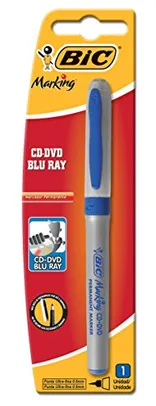 Caneta para CD/DVD/Blu-Ray, BIC Azul | R$ 4