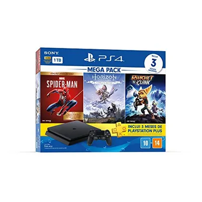 [PRIMEDAY] Console PlayStation 4 Mega Pack 15 - Spider-Man: Goty Edition, Horizon Zero Dawn: Complete Edition e Ratchet & Clank | R$1999