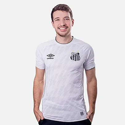 Camisa Santos Oficial 1 2021, Umbro, Masculino, Branco/Preto, P G e GG