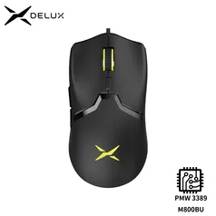 [Taxa Inclusa] Mouse Gamer RGB Delux M800 16000DPI Sensor Pmw3389 